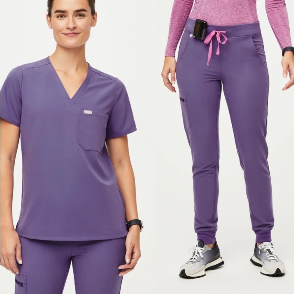 Figs Amethyst scrub set M top/ST pants